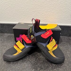 La Sportiva Black and Red Climbing Shoes